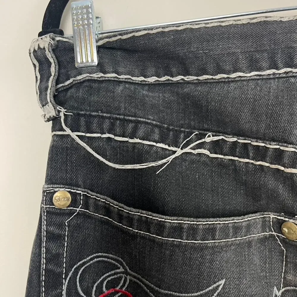Rock Revival X True Religion Smeat Vintage‎ Washed Embroidered Distressed Jeans
